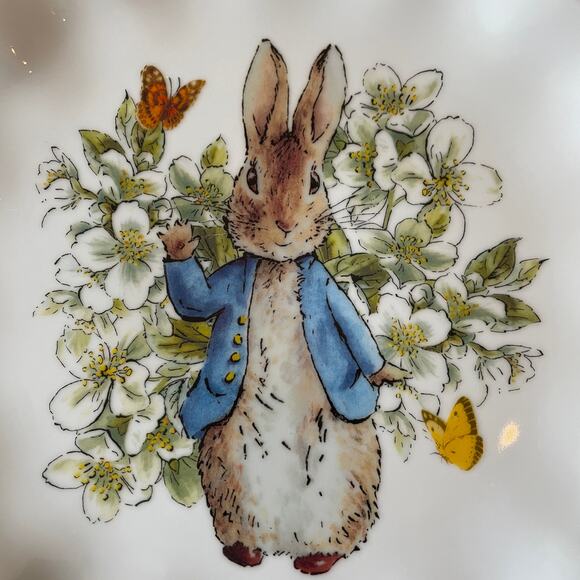 Beatrix Potter Peter Rabbit Easter Flowers & Butterflies Dinner Plates Set of 4 - Picture 3 of 15